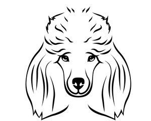 Dog Breed Line Art Logo - Poodle