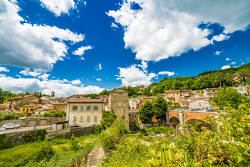 Fototapeta na wymiar quiet village in the hills of Romagna