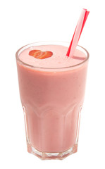 strawberry smoothie isolated on white background