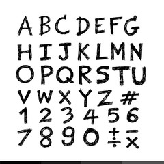 Hand drawing letter , font icon illustration design