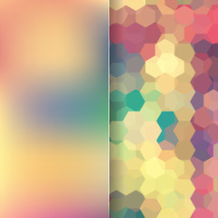 abstract background consisting of yellow, orange green hexagons