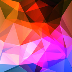 abstract background consisting of red, pink, purple, blue triangles