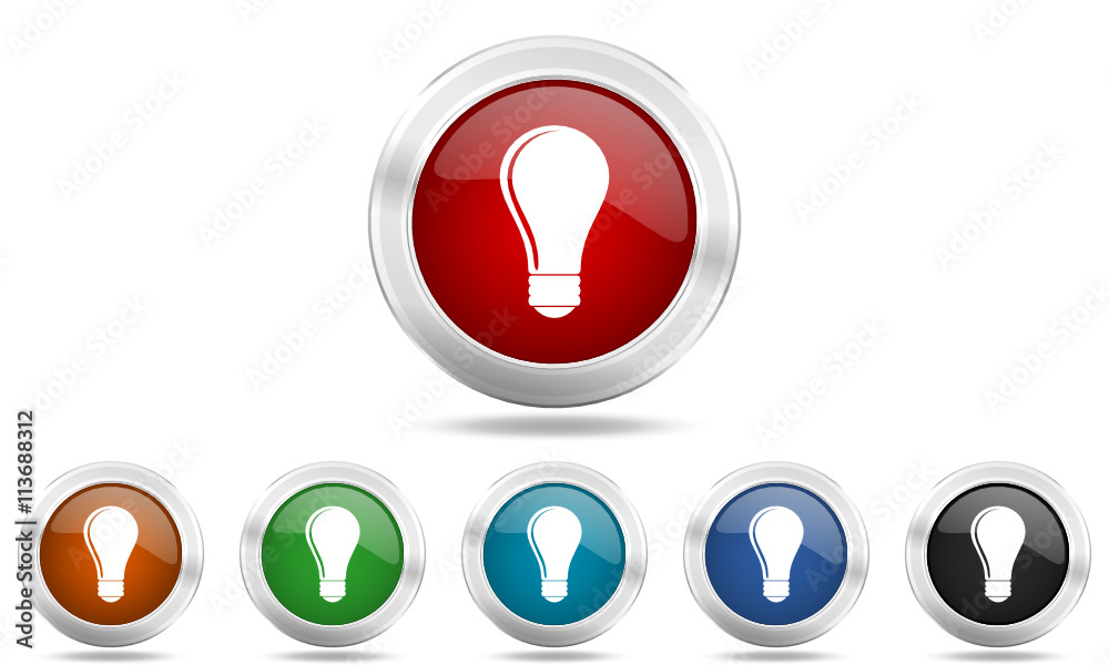 Poster web glossy colored vector energy icon set