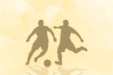 Two football players on an abstract background.