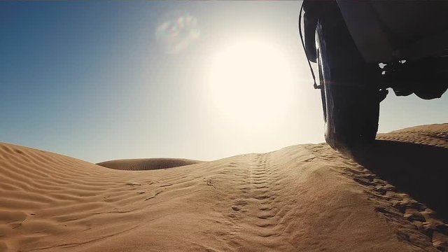 camera car in the sahara desert