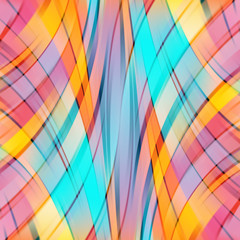 Colorful smooth light lines background. Yellow, orange, blue colors