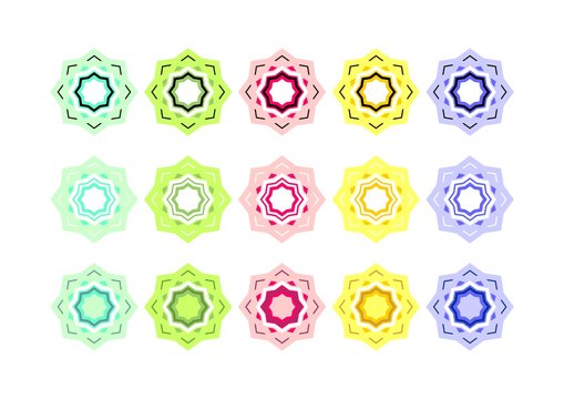 Symmetrical Arab rosette of several colors 21
