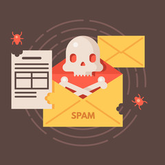 Internet security icon. Cyber crime symbol. Vector flat illustration.
