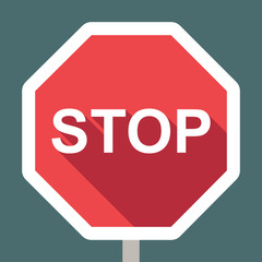 Stop sign. Vector flat icon