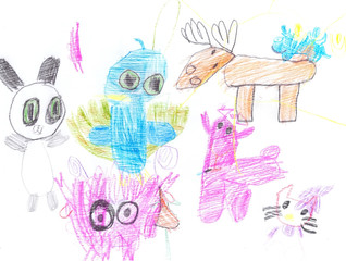 Children Drawing Pencils