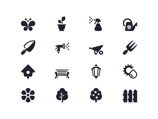 Gardening icons. Lyra series