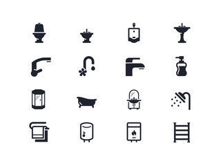 Plumbing icons. Lyra series