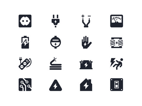 Electricity icons. Lyra series