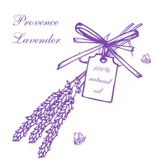 Fototapeta premium Lavender bouquets and label
