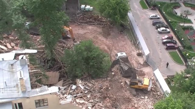 The demolition of houses in Moscow