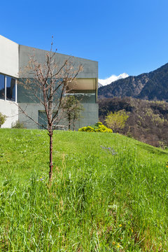 Mountain house in cement, outdoors