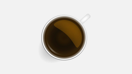 A cup of black coffee.Realistic vector