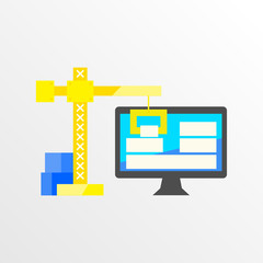Obraz premium Building/Designing a website or application. Flat style vector d