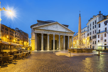 Fototapeta na wymiar Pantheon by night, Rome, Italy