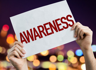 Awareness placard with bokeh background