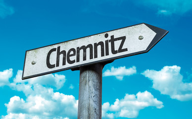 Chemnitz road sign in a concept image