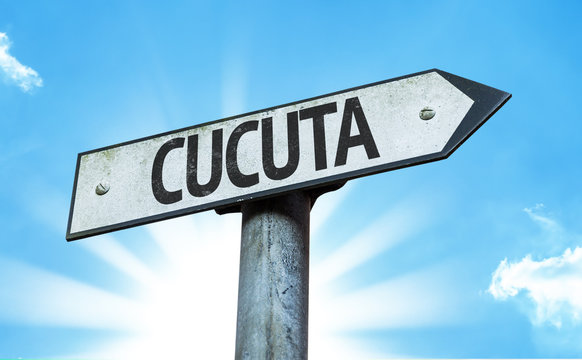 Cucuta road sign in a concept image