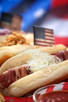4th of July  American holiday  - Hot Dogs 