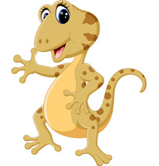 Obraz premium illustration of Cartoon cute lizard