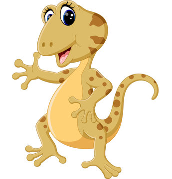 illustration of Cartoon cute lizard