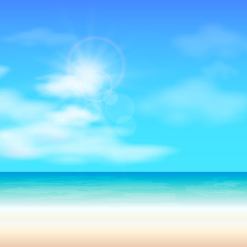 Beach summer background, vector illustration