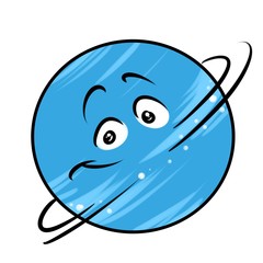 Planet Saturn cartoon illustration isolated image character