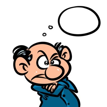 Grumpy man character cartoon illustration isolated image character
