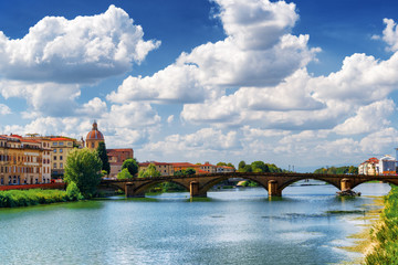 The Ponte alla Carraia over the Arno River, Florence, Italy