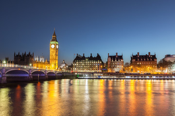 Fototapeta na wymiar Westminster Bridge landmark at night