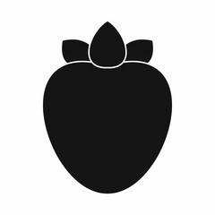Ripe persimmon icon, simple style