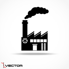 Industrial factory icon on gray background