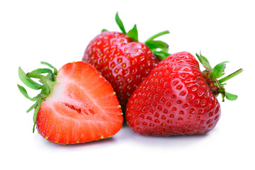 Strawberries isolated on a white