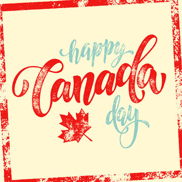 happy canada day greeting card poster