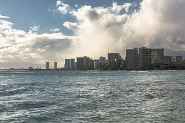 Obraz premium Skyline of Waikiki, Oahu, Hawaii 
