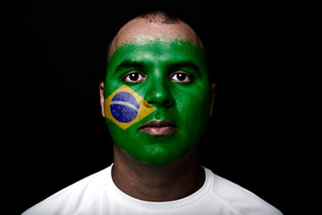 Man with Brasil flag