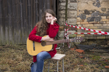 Mädchen und Gitarre