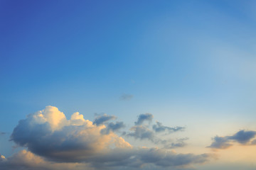 beautiful light on clear blue sky