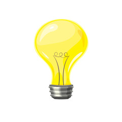 Yellow light bulb, vector illustration