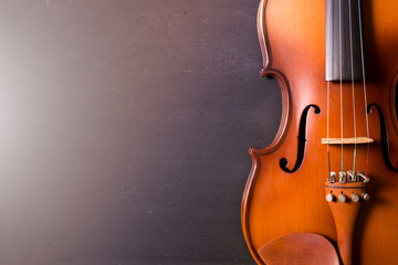 Fototapeta na wymiar still life of vintage violin on white wooden background