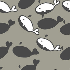 Fototapeta premium Cute Whale vector print