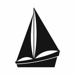 Small yacht icon, simple style