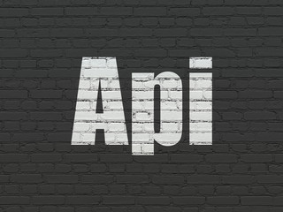 Programming concept: Api on wall background