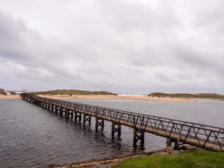 Passenger bridge accross to the small island at Lossiemouth, Morray Firth, Scotland, UK,
