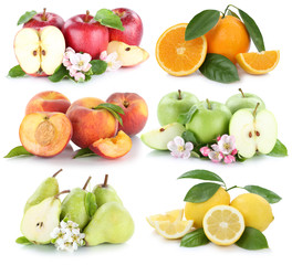 Früchte Apfel Orange Zitrone Pfirsich Äpfel Orangen Frucht Col