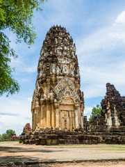 Khmer Style Prang at Phra Phai Luang Temple in Sukhothai Historical Park, Sukhothai, Thailand
